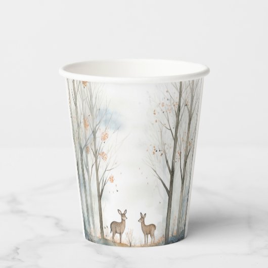 Gobelets En Papier Baby shower boisé mignon (Verso)