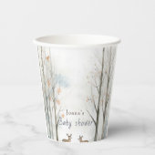Gobelets En Papier Baby shower boisé mignon (Recto)