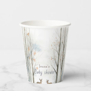 Gobelets En Papier Baby shower boisé mignon