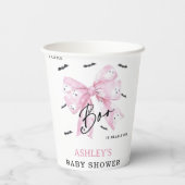 Gobelets En Papier Baby shower Boo Coquette Rose Bow (Verso)