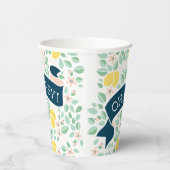 Gobelets En Papier Baby shower botanique jaune citron (Droite)