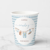Gobelets En Papier Baby shower Brown Blue Cothesline Cowboy (Recto)