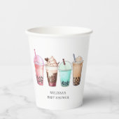 Gobelets En Papier Baby shower Bubble Tea Boba (Recto)