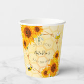 Gobelets En Papier Baby shower bumble abeilles tournesols jardin (Verso)