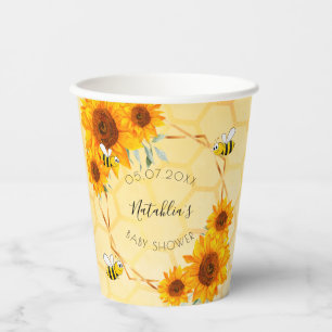 Gobelets En Papier Baby shower bumble abeilles tournesols jardin