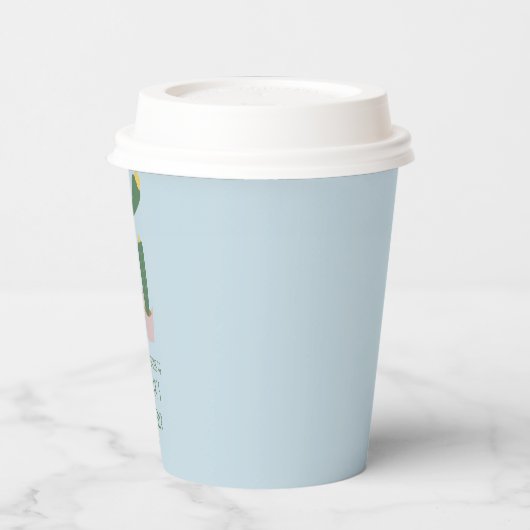 Gobelets En Papier Baby shower Cactus Cupcakes Merci bleu rose (Gauche)