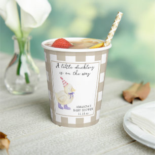 Gobelets En Papier Baby shower Canard Chanceux