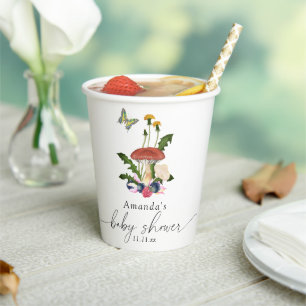 Gobelets En Papier Baby shower champignons