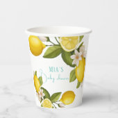 Gobelets En Papier baby shower citron (Recto)