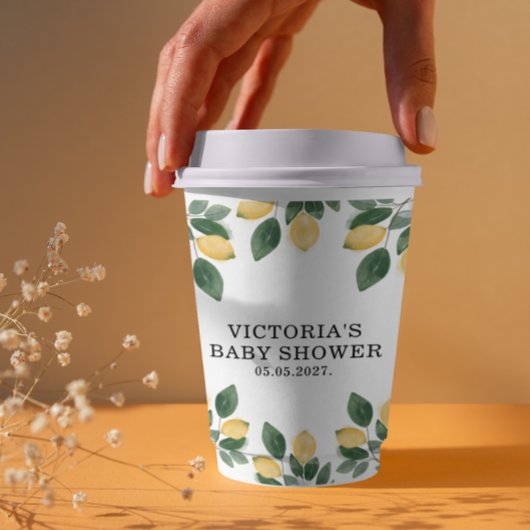 Gobelets En Papier Baby shower citron