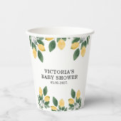 Gobelets En Papier Baby shower citron (Recto)