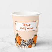 Gobelets En Papier Baby shower Citrouille Boho Fall (Recto)