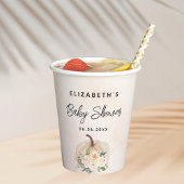 Gobelets En Papier Baby shower citrouille chute crème rose or