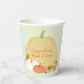 Gobelets En Papier Baby shower Citrouille d'automne (Recto)