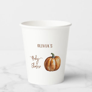 Gobelets En Papier Baby shower Citrouille de Fall Little