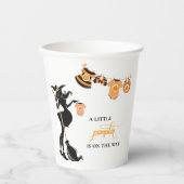 Gobelets En Papier Baby shower Citrouille de sorcière d'Halloween (Recto)