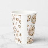 Gobelets En Papier Baby shower Citrouille floral (Droite)