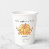 Gobelets En Papier Baby shower Citrouille orange aquarelle (Verso)