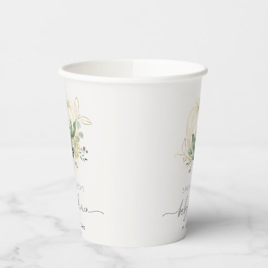 Gobelets En Papier Baby shower Citrouille succulent bleu bleu bleu Du (Gauche)