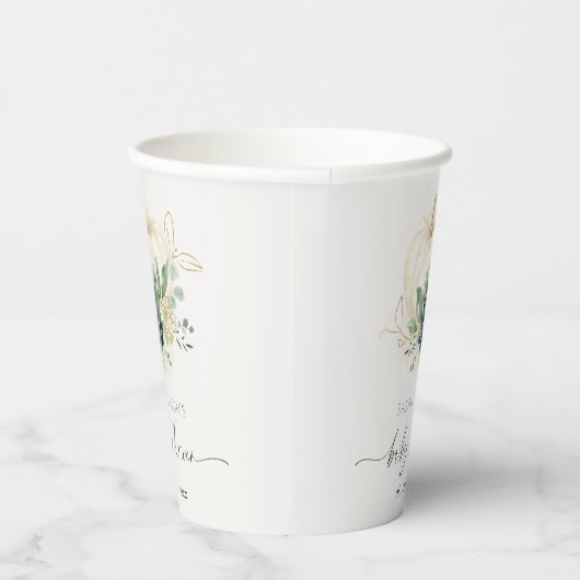 Gobelets En Papier Baby shower Citrouille succulent bleu bleu bleu Du (Droite)