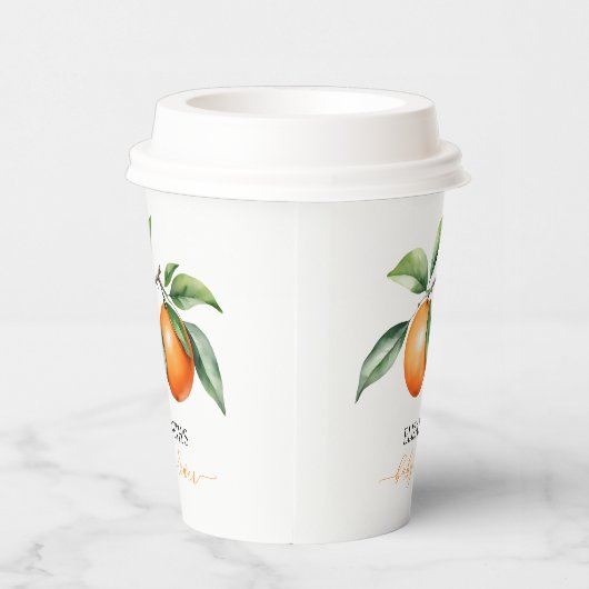 Gobelets En Papier Baby shower Citrus Orange (Droite)