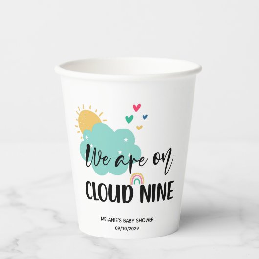 Gobelets En Papier Baby Shower Cloud Nine (Recto)