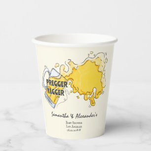 Gobelets En Papier Baby shower Co-ED Pregger Kegger Beer Watercolor