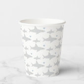 Gobelets En Papier Baby shower Coeur bleu requin (Verso)