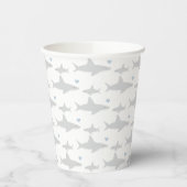 Gobelets En Papier Baby shower Coeur bleu requin (Gauche)