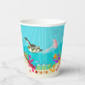 Gobelets En Papier Baby shower coloré d'animaux marins (Droite)