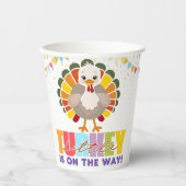 Gobelets En Papier Baby shower coloré Festif Little Turkey (Recto)