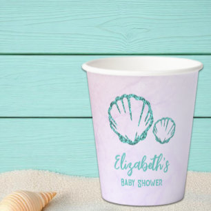 Gobelets En Papier Baby Shower Coquillages