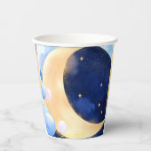 Gobelets En Papier Baby shower cosmique Lune et étoiles inspirées (Recto)