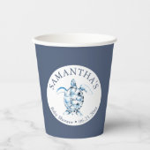 Gobelets En Papier Baby shower Cups en papier Boy Blue Sea Turtle (Recto)
