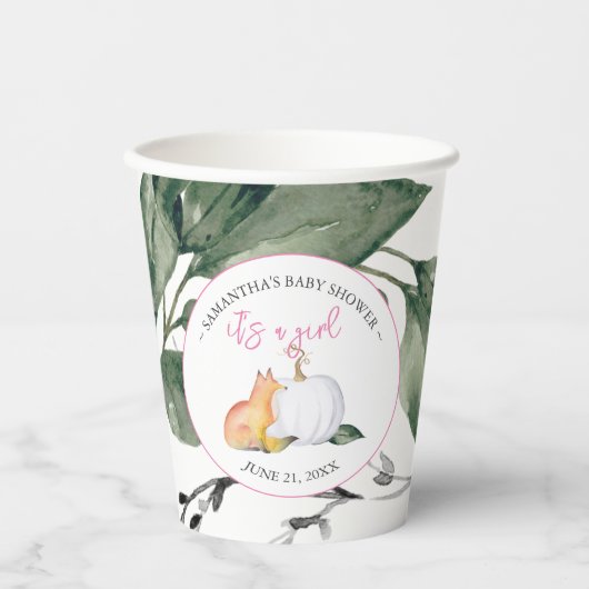 Gobelets En Papier Baby shower Cups Modèle Automne (Recto)