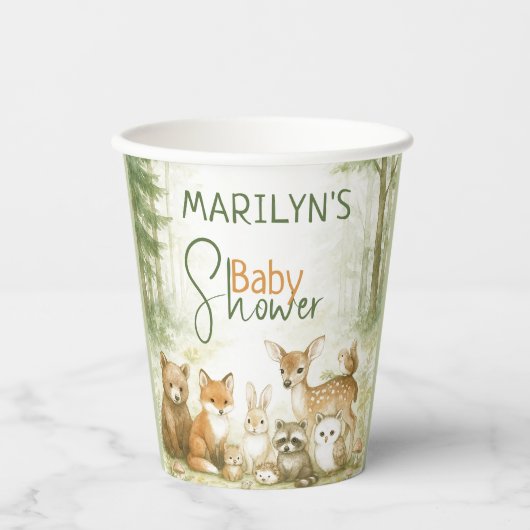 Gobelets En Papier Baby Shower Cute Baby Animals (Recto)