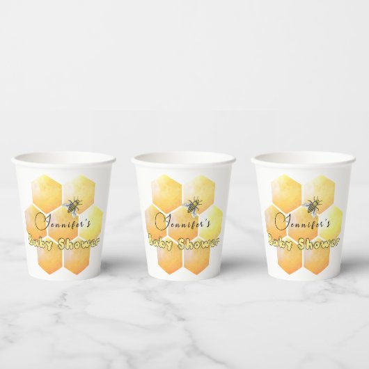 Gobelets En Papier Baby shower d'abeilles miel (Multi)