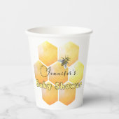 Gobelets En Papier Baby shower d'abeilles miel (Recto)