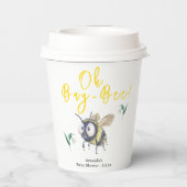 Gobelets En Papier Baby shower d'abeilles miel (Verso)