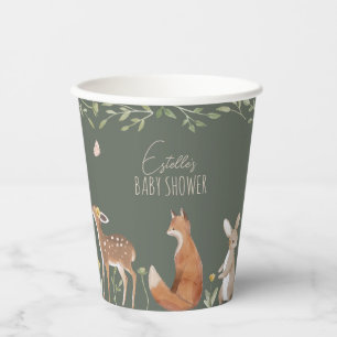 Gobelets En Papier Baby shower d'amis de la forêt