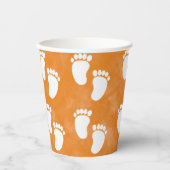 Gobelets En Papier Baby shower d'aquarelle d'automne Motif d'empreint (Recto)