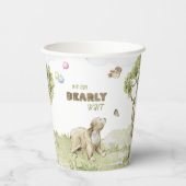 Gobelets En Papier Baby shower d'aquarelle de l'ours d'attente (Verso)