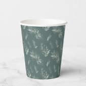 Gobelets En Papier Baby shower d'aquarelle Feuille Eucalyptus (Verso)