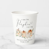 Gobelets En Papier Baby shower d'aquarelle florale petit Citrouille (Verso)