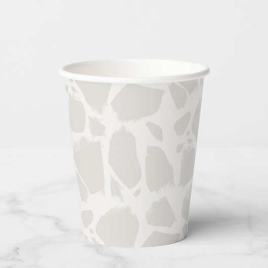 Gobelets En Papier Baby shower d'aquarelle Giraffe Greige (Verso)