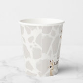 Gobelets En Papier Baby shower d'aquarelle Giraffe Greige (Droite)