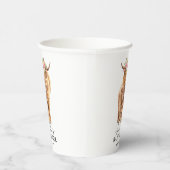 Gobelets En Papier Baby shower d'aquarelle pour vache de Highland (Droite)