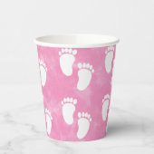 Gobelets En Papier Baby shower d'aquarelle rose Empreinte Motif (Gauche)