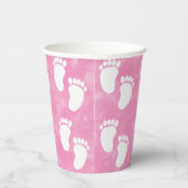 Gobelets En Papier Baby shower d'aquarelle rose Empreinte Motif (Droite)