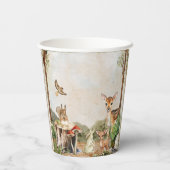 Gobelets En Papier baby shower d'aquarelle verte brune (Verso)